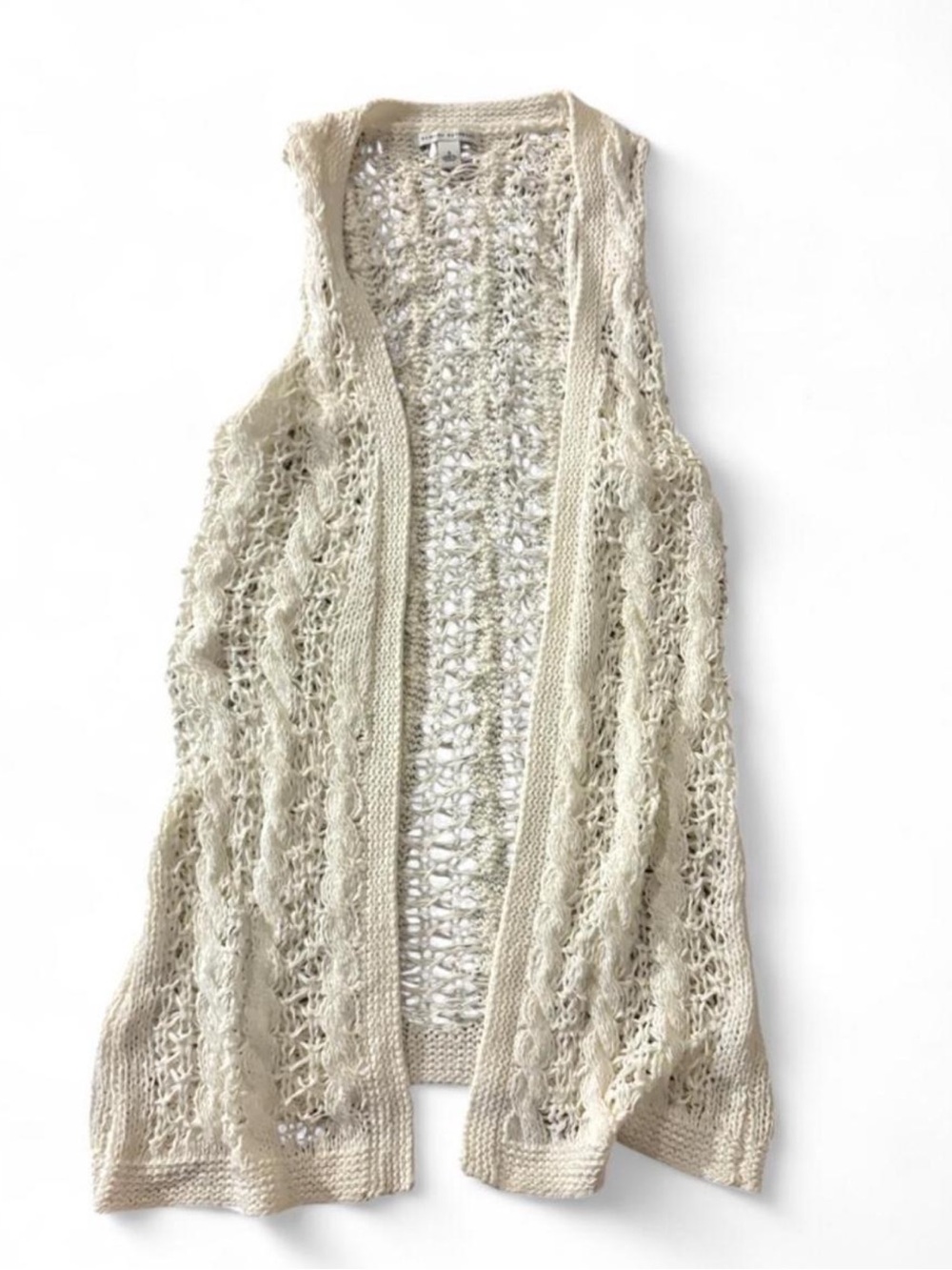Banana republic Open Knit Crochet Vest in Cream